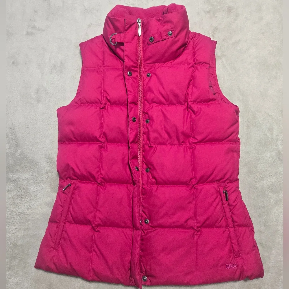 Eddie Bauer Women's Fuchsia Premium Goose Down Puffer Vest Sz S Outdoor Hiking - Picture 2 of 9